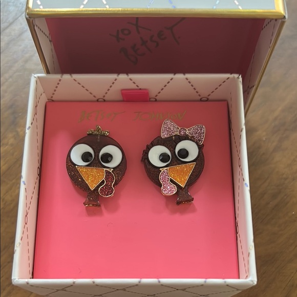 Betsey Johnson Jewelry - BETSEY JOHNSON thanksgiving Turkey Mismatched Earring Studs NEW